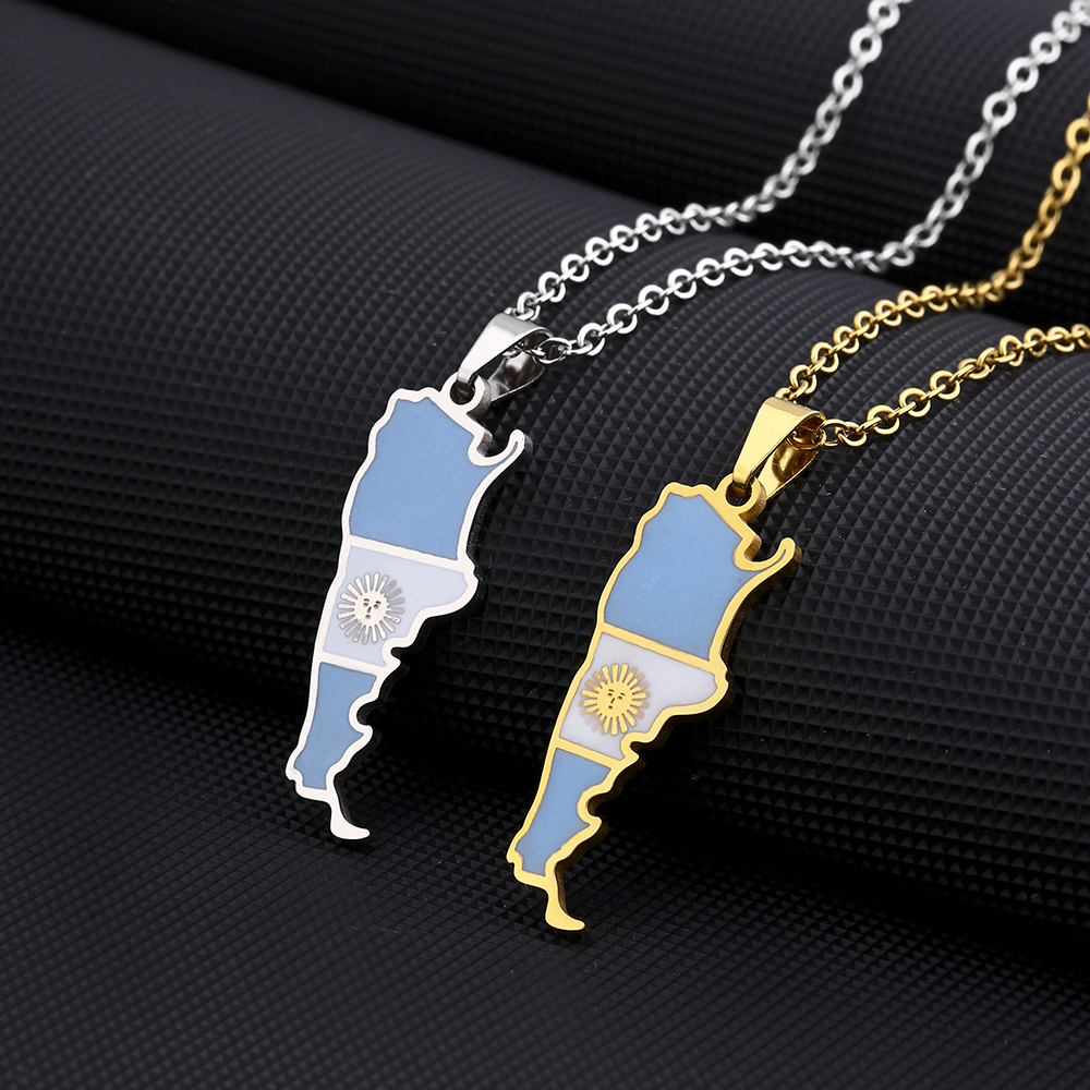 Women'S Fashion Guide - Nieuwe Argentinië Kaart Vlag Hanger Ketting