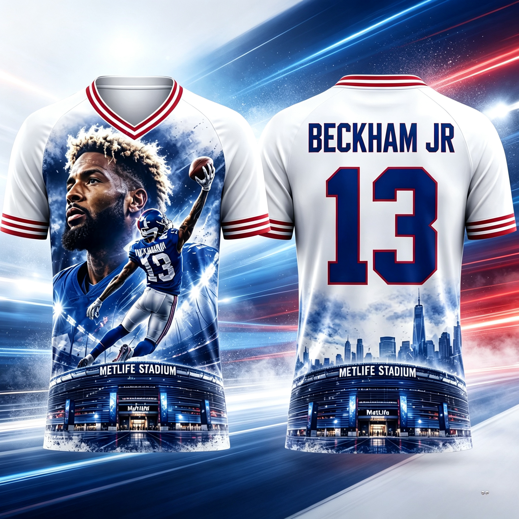 Women'S Fashion Rugby Shirt - Odell Beckham Jr. herdenkingsnummer 13 rugbyshirt