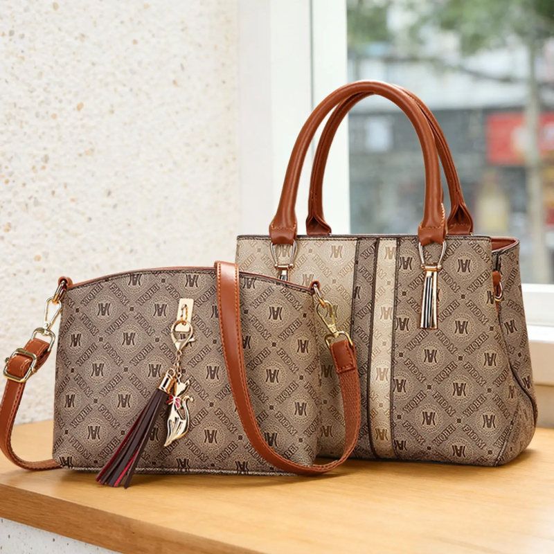 Crossbody Bag Women - Dameshandtasset met schoudertas, klassieke print, grote