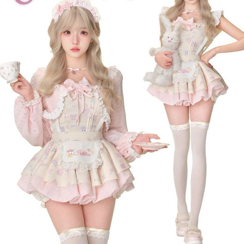 Women'S Fashion Knitwear - Japanse Zoete Lolita Stijl 3-delige Set