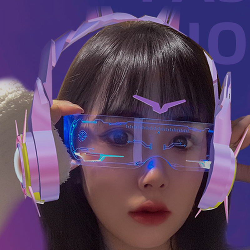 Women'S Fashion Eyewear - LED-lichtgevende kleurrijke zonnebril Moderne punkbril Mannen
