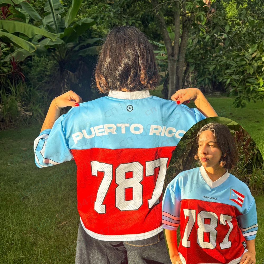 Women'S Fashion Rugby Top - Puerto Rico Oversized Jersey Puerto Rico