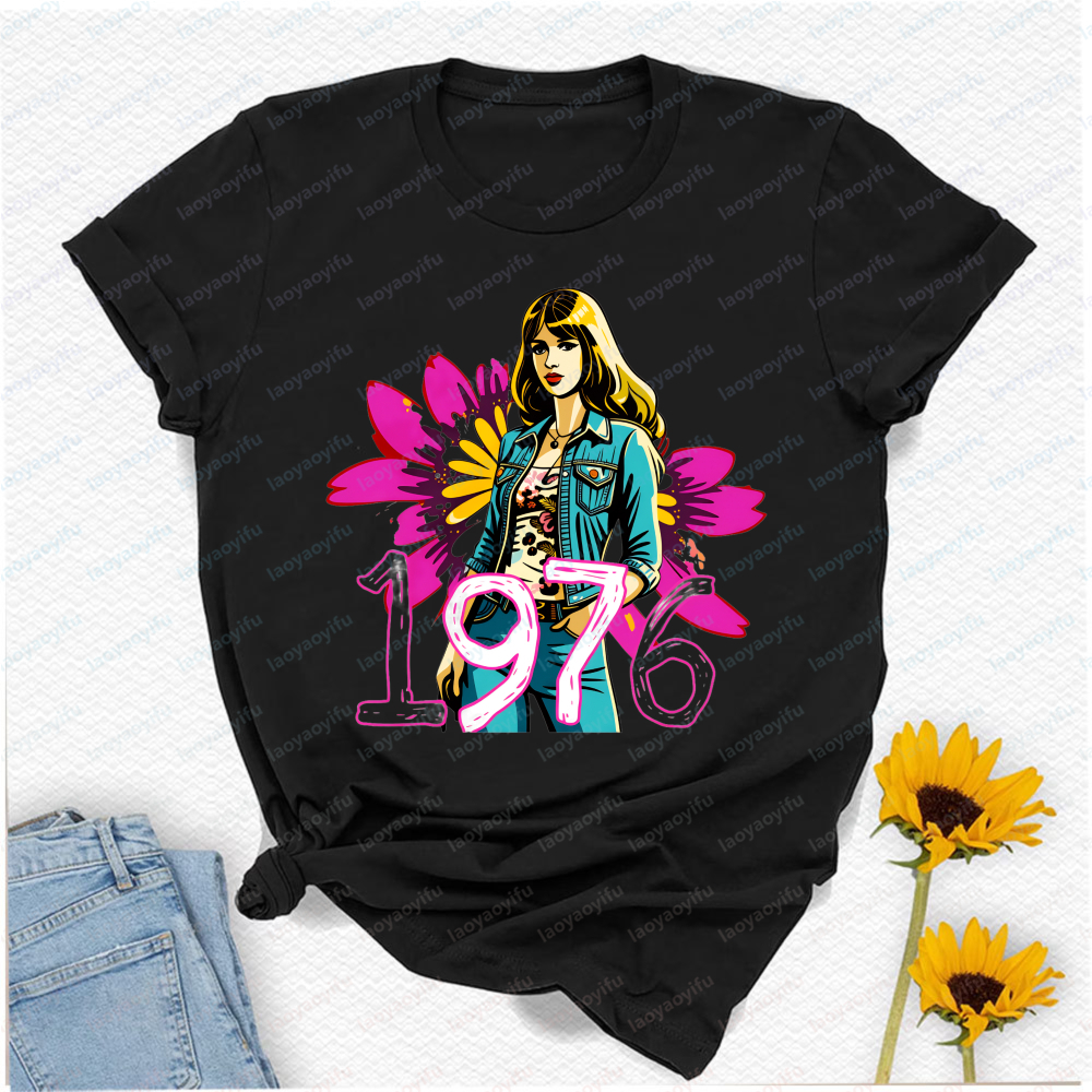 Women'S Fashion Of The 70S - 1976 Retro Groovy Girl T-shirt Dames