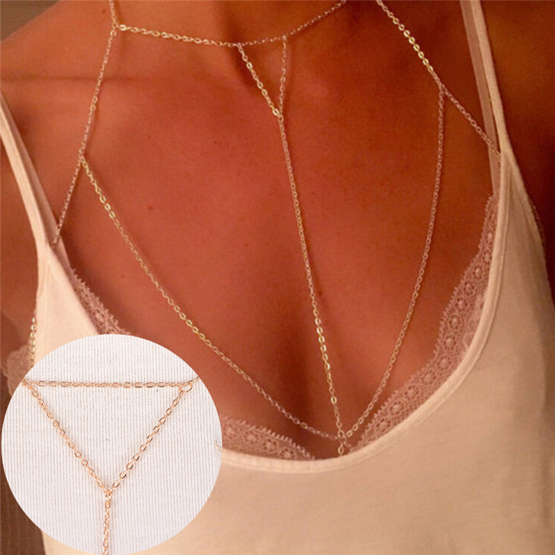 Women'S Fashion Harness - Goud Zilver Fashion Link Ketting Bh