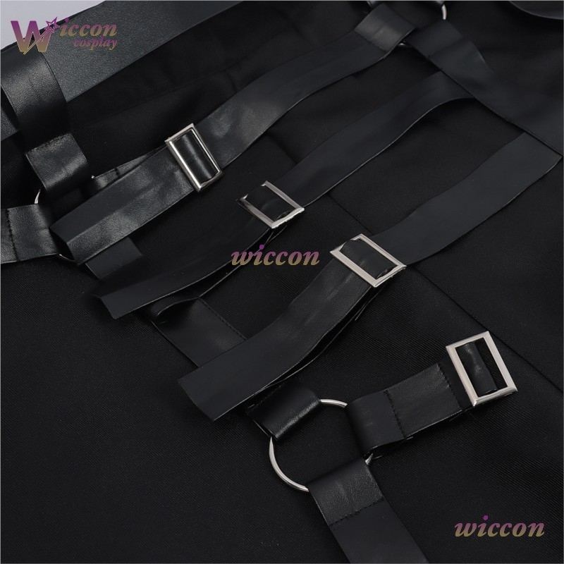 Women'S Fashion Suit - Met riem gothic zwarte broekrok punk