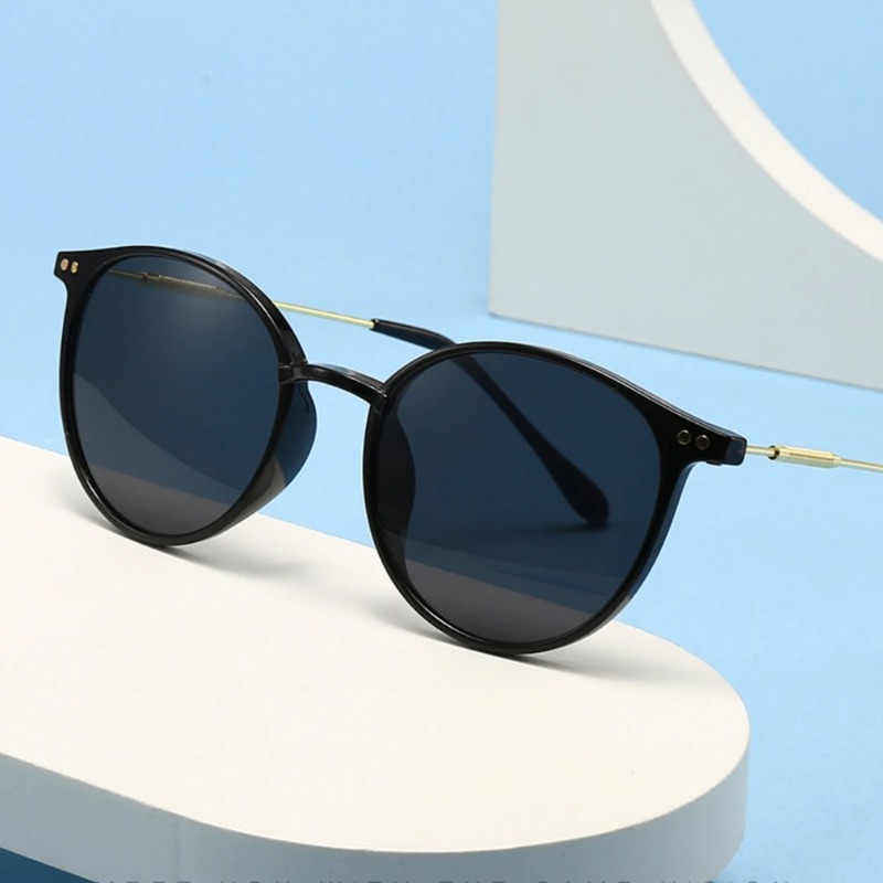Women'S Fashion Eyewear - Nieuwe Ronde Vintage Zonnebril Vrouwen Retro