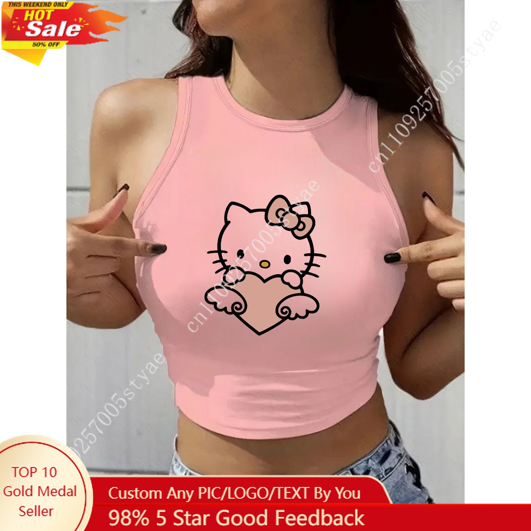 Knitted Vest Women - HELLO KITTY Klassieke ronde hals dames