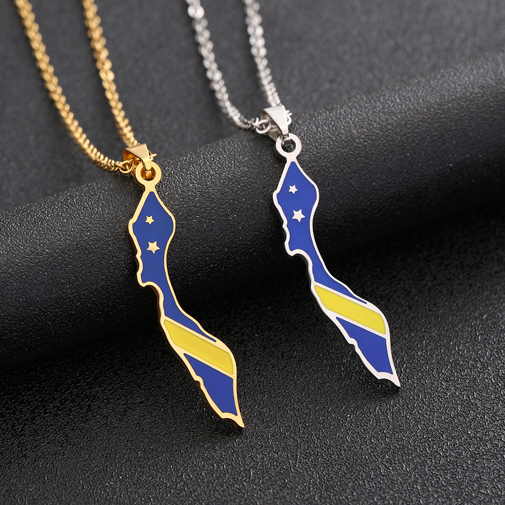 Women'S Fashion Guide - Curacao Kaart Vlag Hanger Ketting Roestvrij