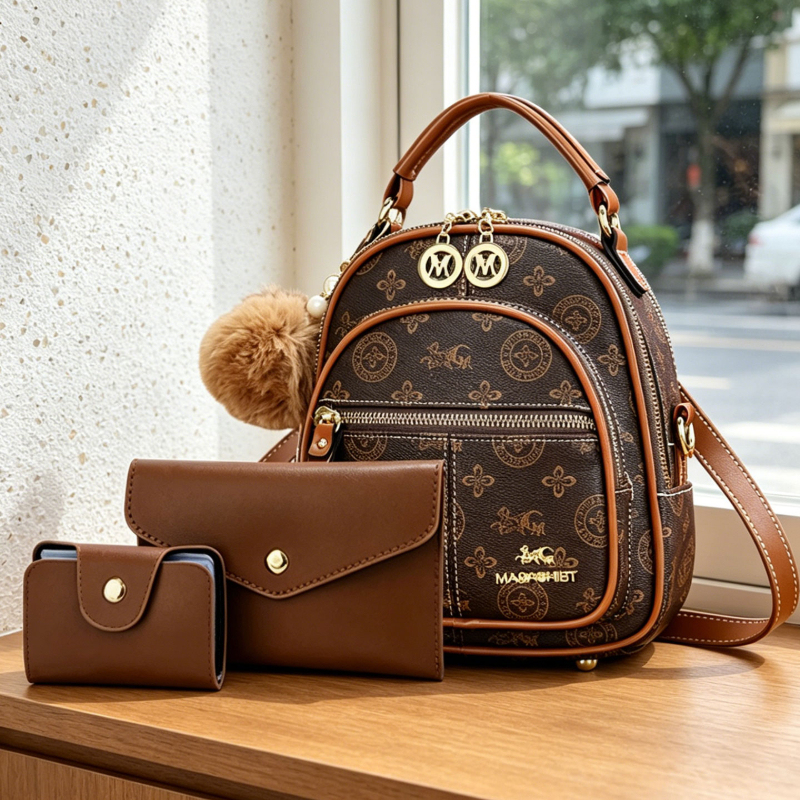 Crossbody Bag Women - 3-delige dames tasset, lichtgewicht luxe bedrukte