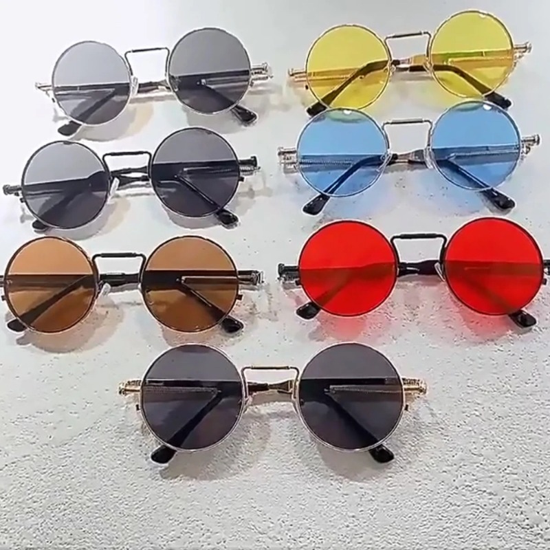 Women'S Fashion Eyeglass Frames - Vintage metalen frame ronde zonnebril dames