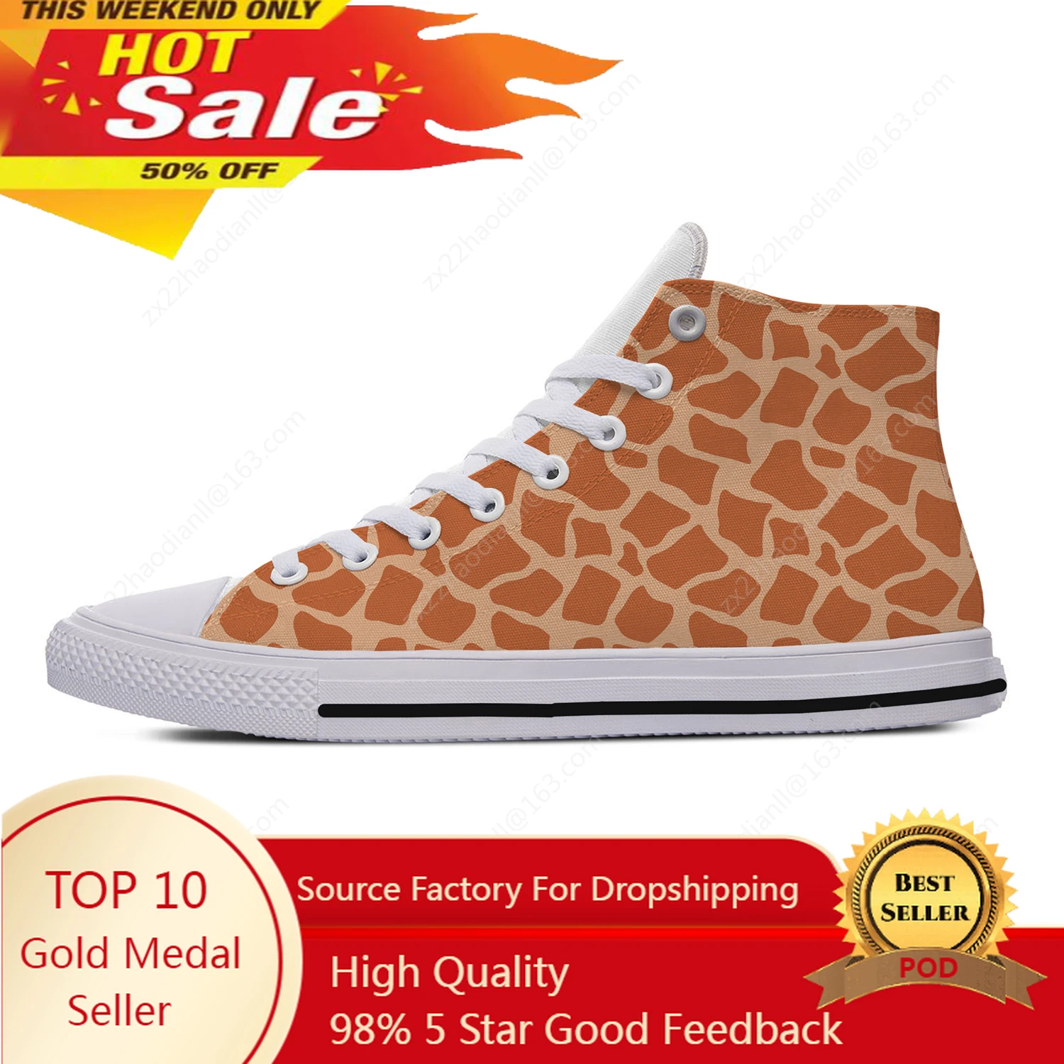 Women'S Fashion Running Shoes - Giraffe Animal High Top Sneakers Heren