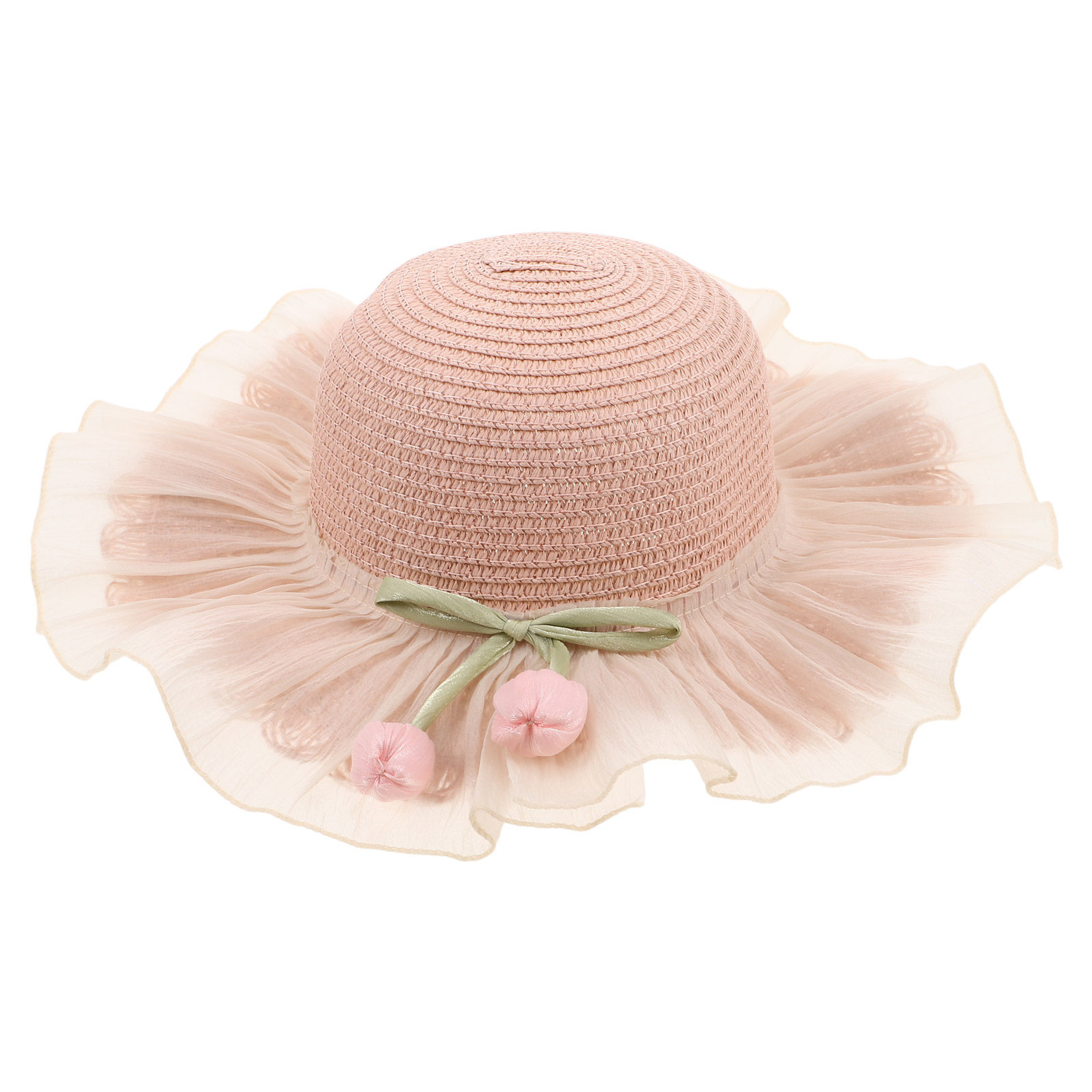 Straw Hat Summer - Meisjes zomer strozonhoed brede rand ademend