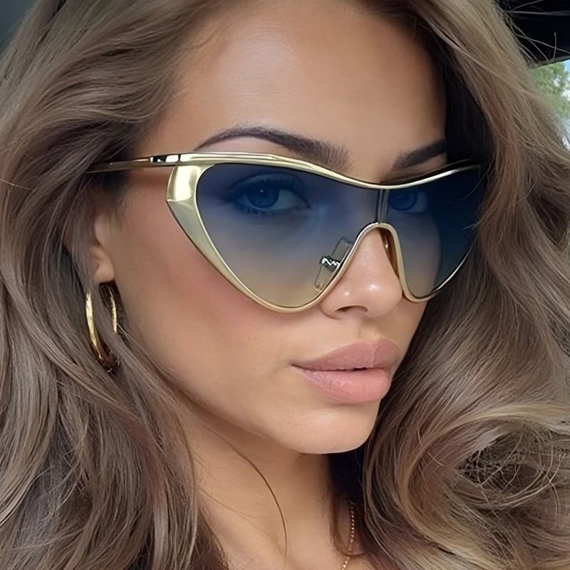 Women'S Fashion Eyeglass Frames - Randloze Y2K-stijl zonnebril Rechthoek Mode Populaire