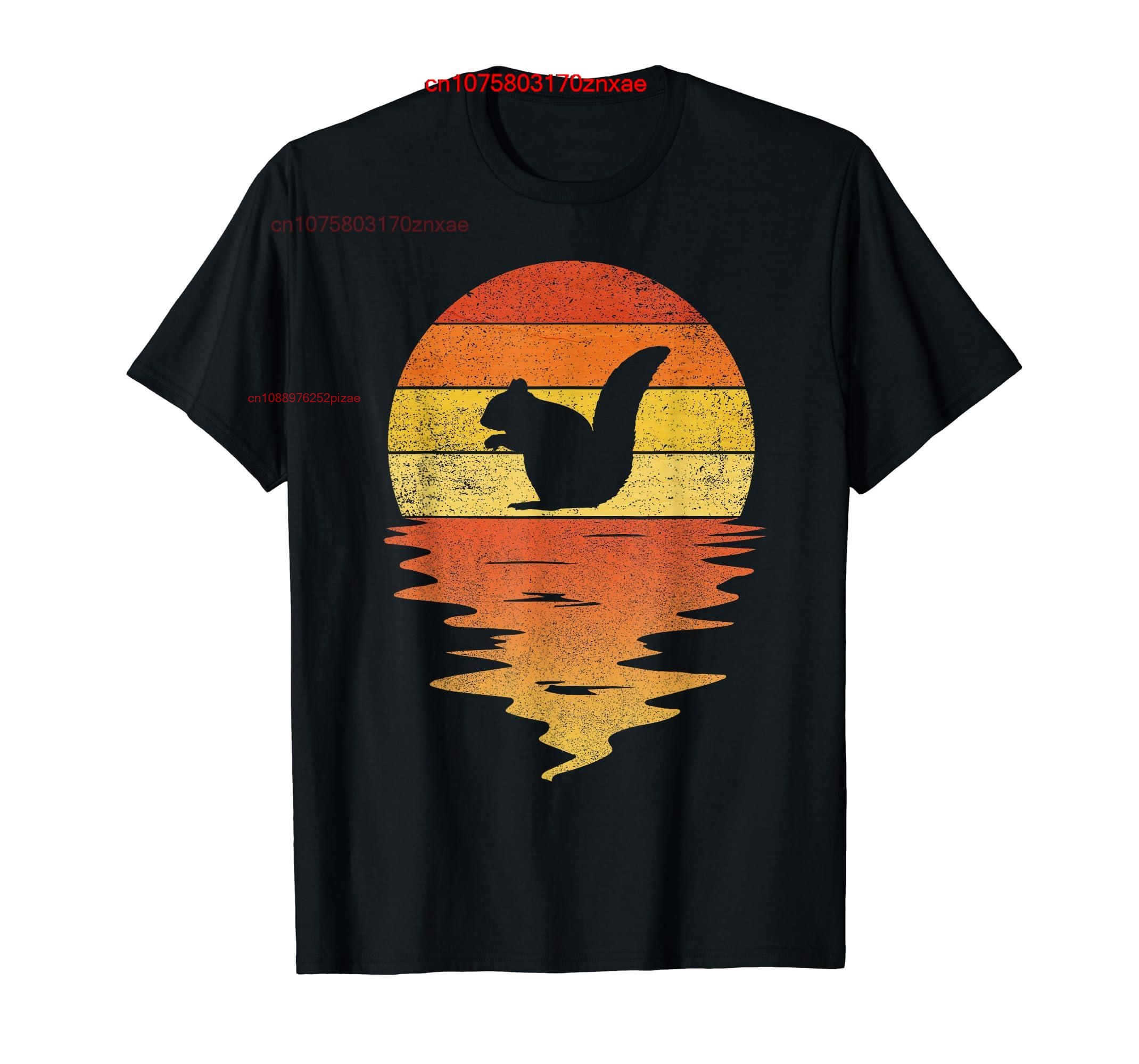 Women'S Fashion Of The 70S - 100% katoen eekhoorn shirt retro zonsondergang