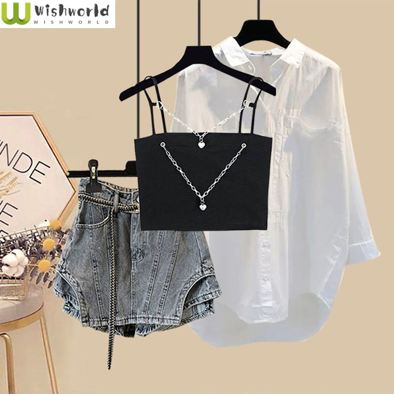 Women Fashion Jeans Top - Zomerset Dames 2024 Nieuwe Koreaanse Mode