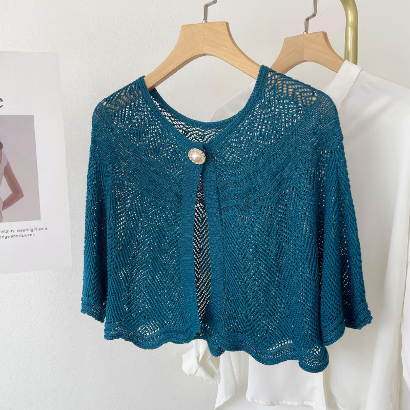 Women'S Fashion Knitwear - Vrouwen Zomer Elegante Gehaakte Gebreide Cape