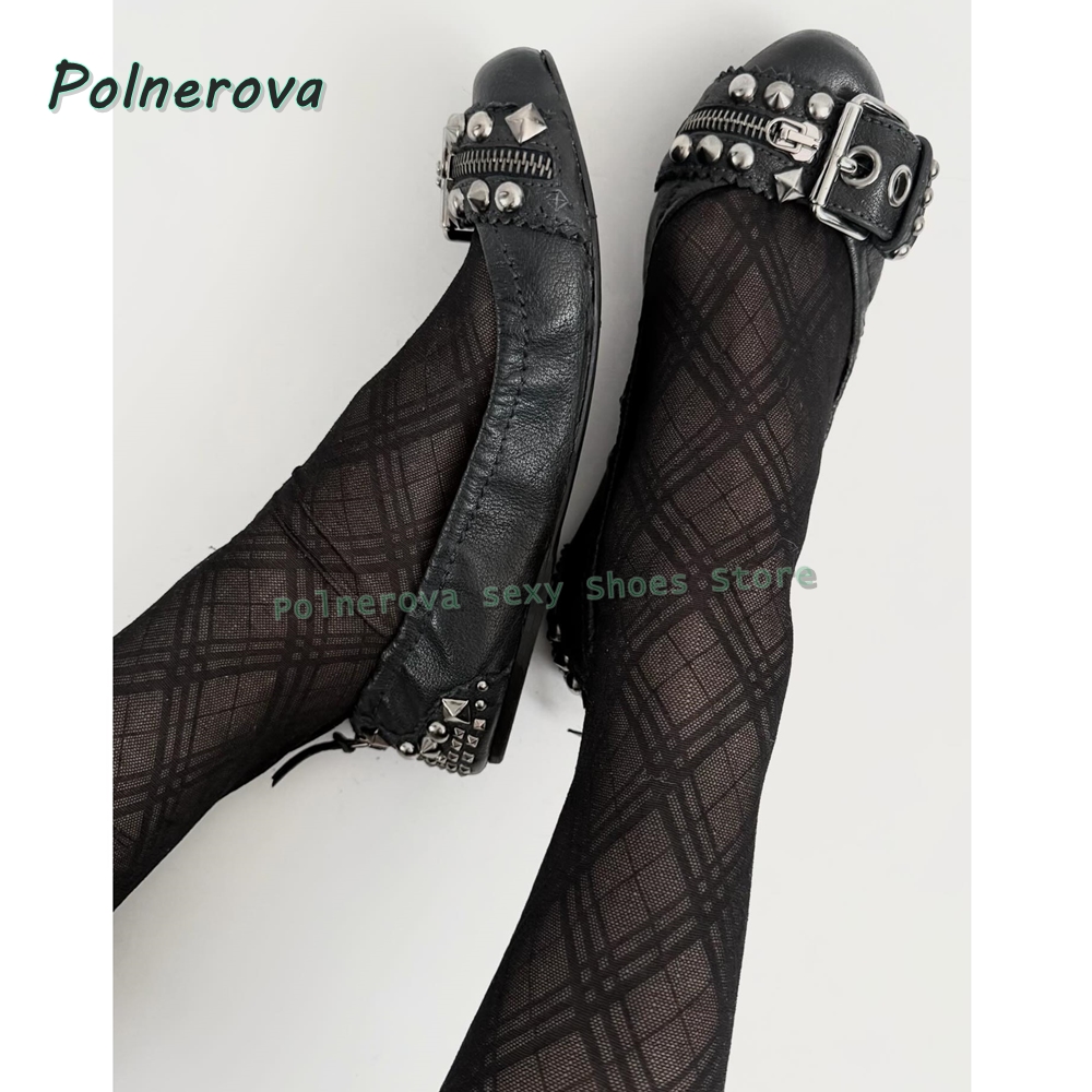 Women Fashion Store - Klinknagelriemgesp Mary Jane schoenen spitse neus