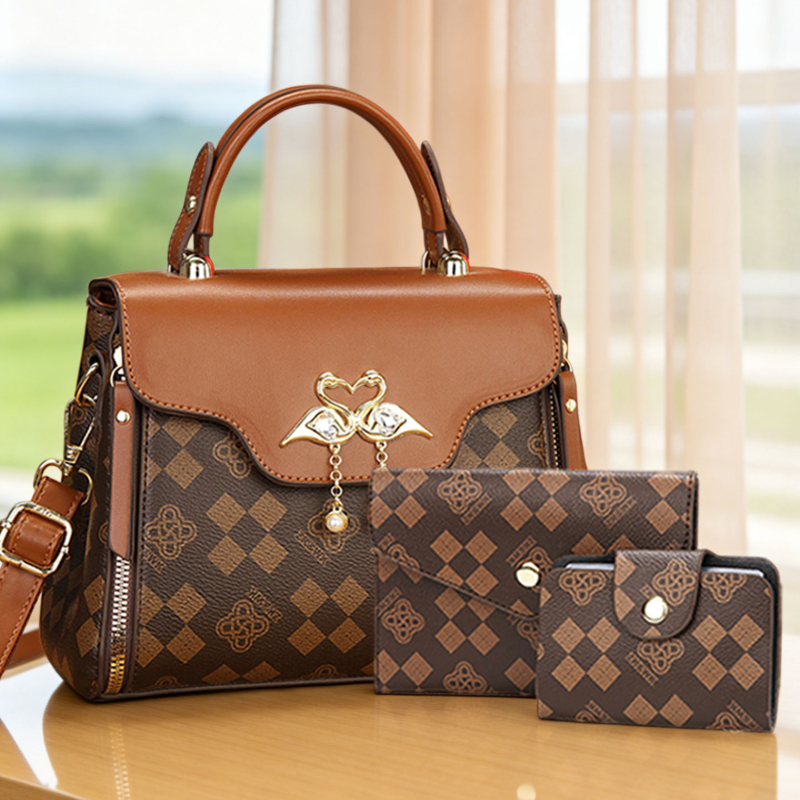 Crossbody Bag Women - 3-delige dames tasset, licht luxe geprinte