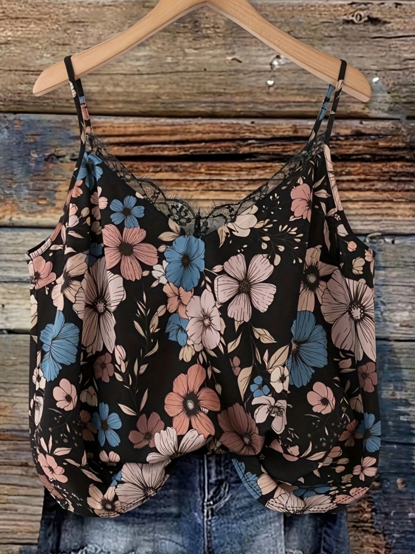 Lace Trim Cami - Zomermode nieuwe plus size dames sexy