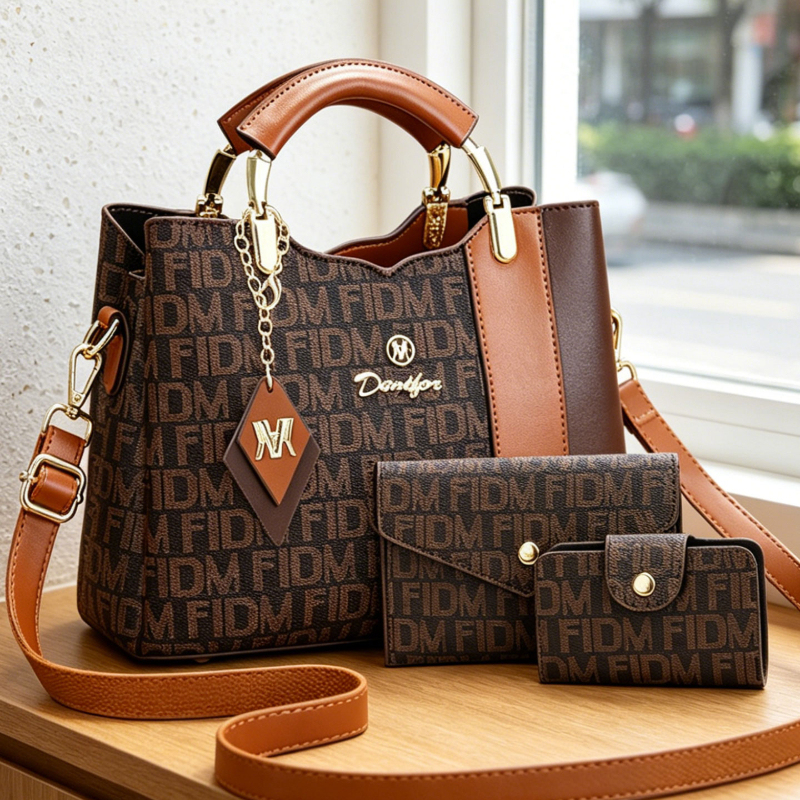Crossbody Bag Women - 3-delige dames tasset, retro handtas met