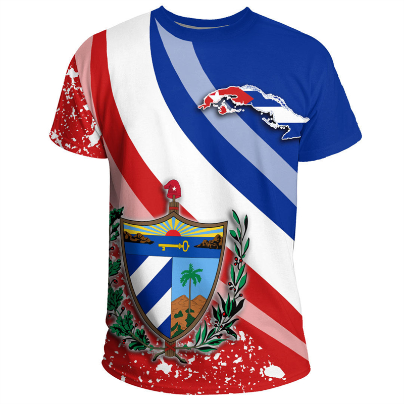 Women'S Fashion Guide - Cuba Vlag Kaart 3d Print T-Shirt
