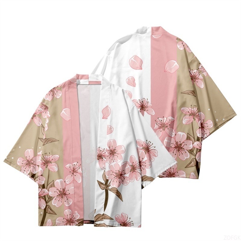 Women'S Fashion Knitwear - Zomer Vrouwen Bloemenprint Kimono Mannen Mode