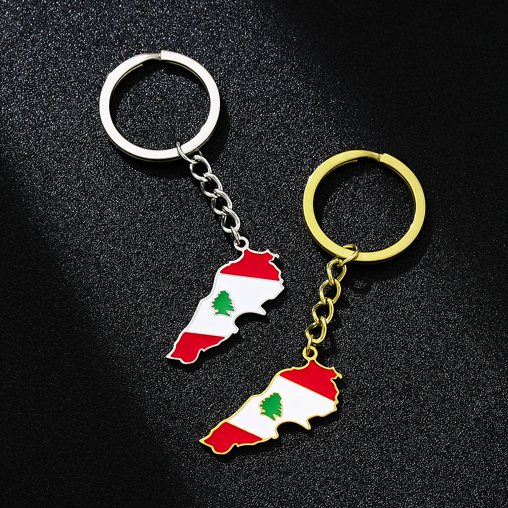 Women'S Fashion Guide - Mode Lebanon Kaart Vlag Sleutelhanger Roestvrij