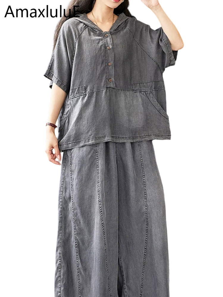 Women Fashion Jeans Top - Amax LuluE Zomer 2-delige sets met