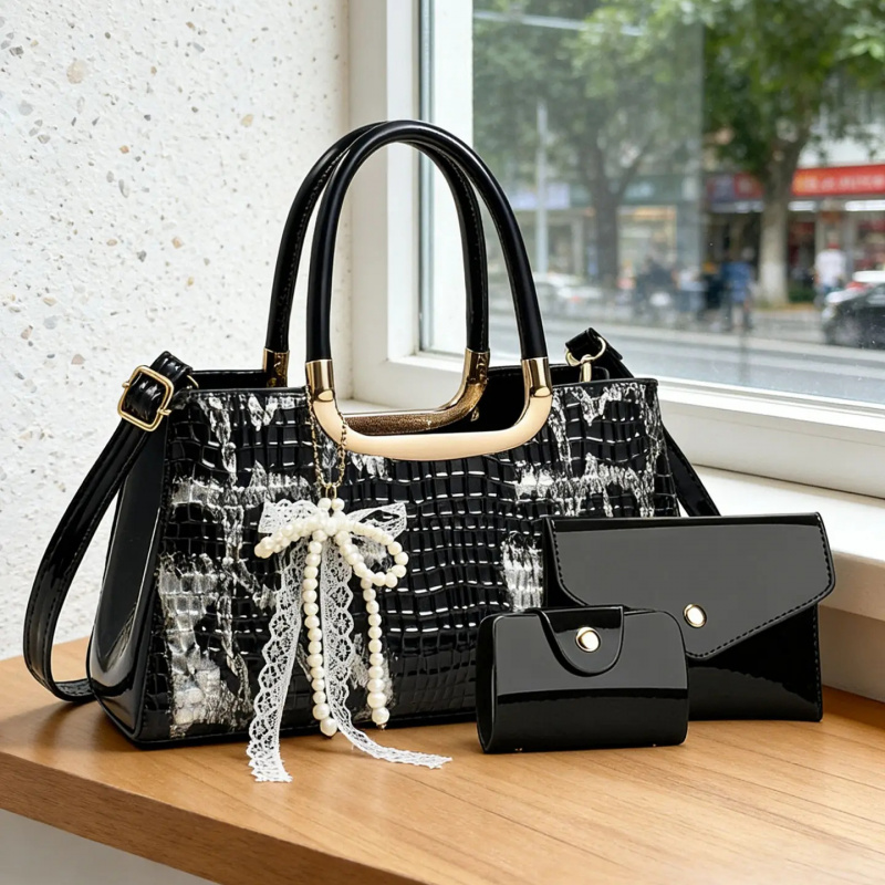 Crossbody Bag Women - Dameshandtasset, avondclutch met krokodillenpatroon, feestelijke crossbody