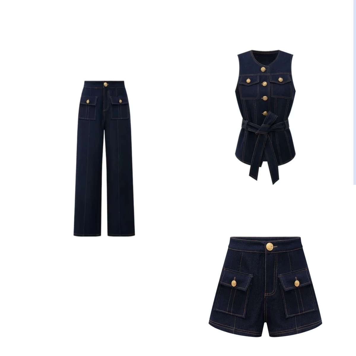Women Fashion Jeans Top - Y2K 2026 nieuwe knoop retro jeans