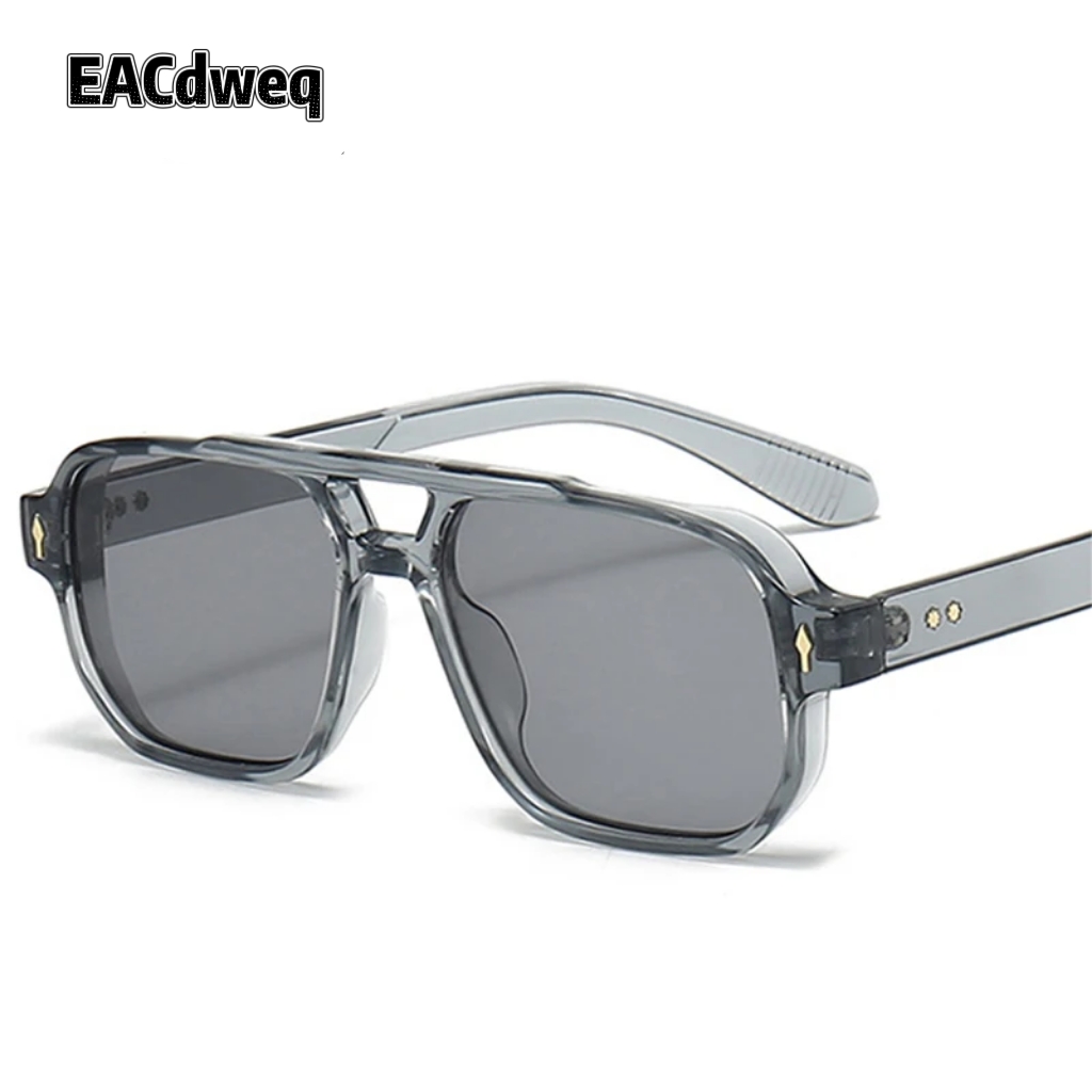 Women'S Fashion Eyewear - Vintage Dubbele Bruggen Mannen Vierkante Zonnebril