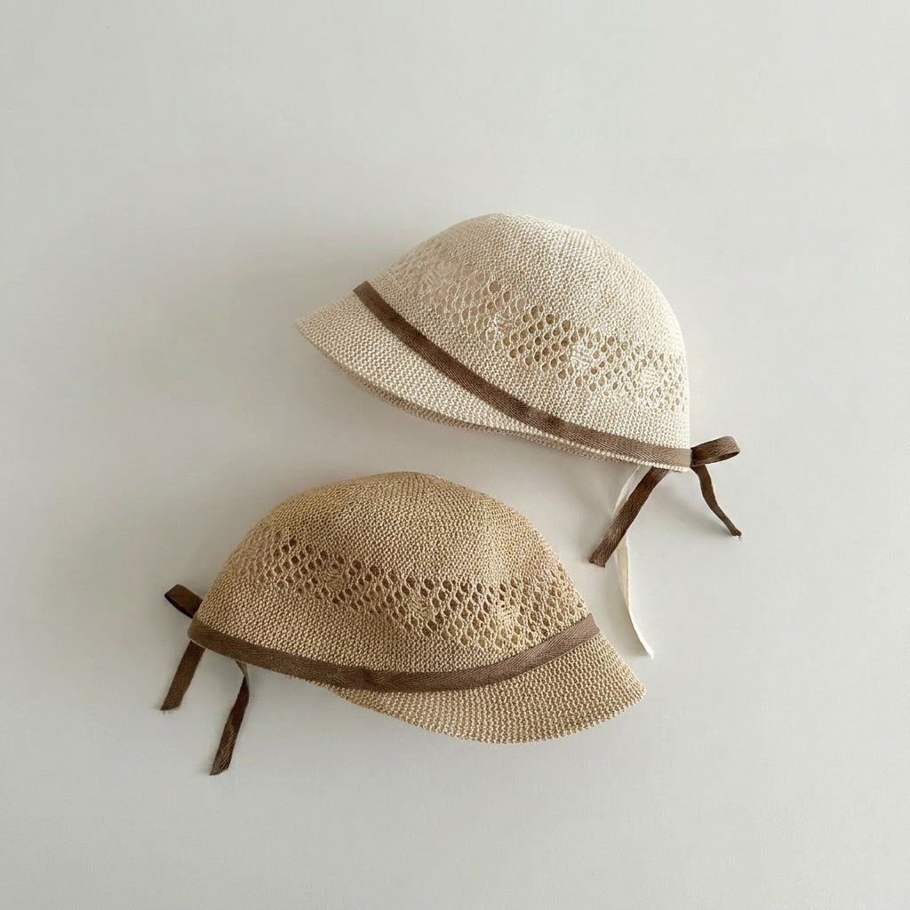 Straw Hat Summer - Zomer kinder platte pet 2-5T uitgeholde
