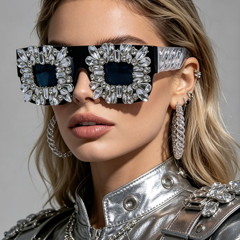 Exaggerated bling strass vierk - Women'S Fashion Eyewear recensie en prijs