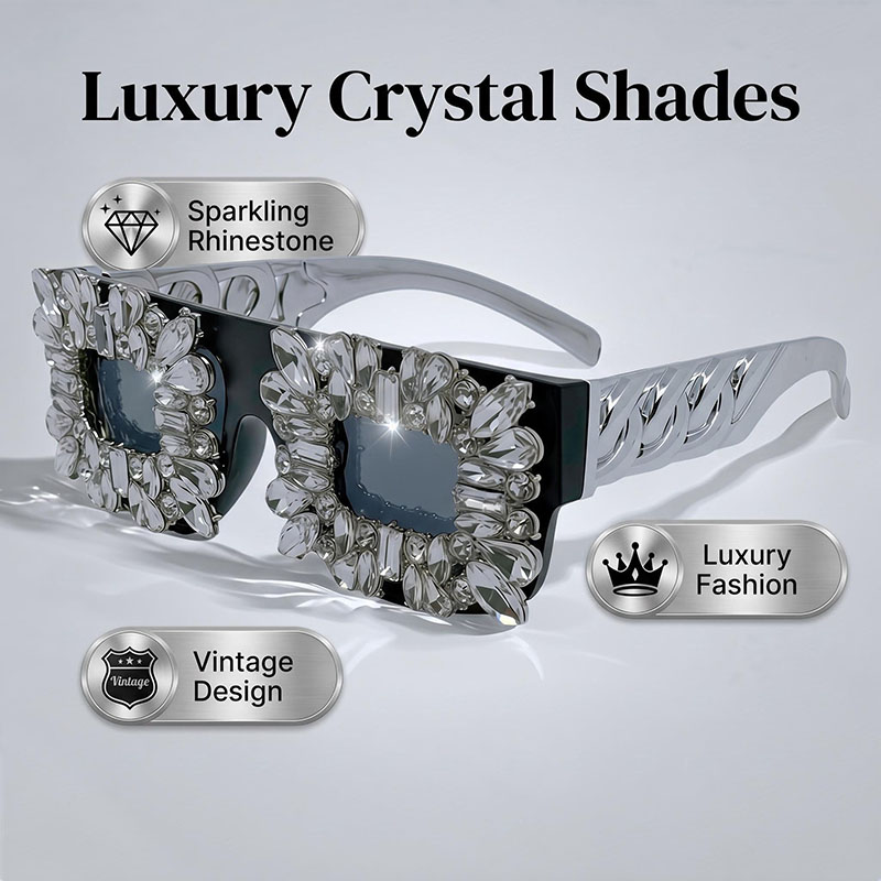 Exaggerated bling strass vierk - Women'S Fashion Eyewear recensie en prijs