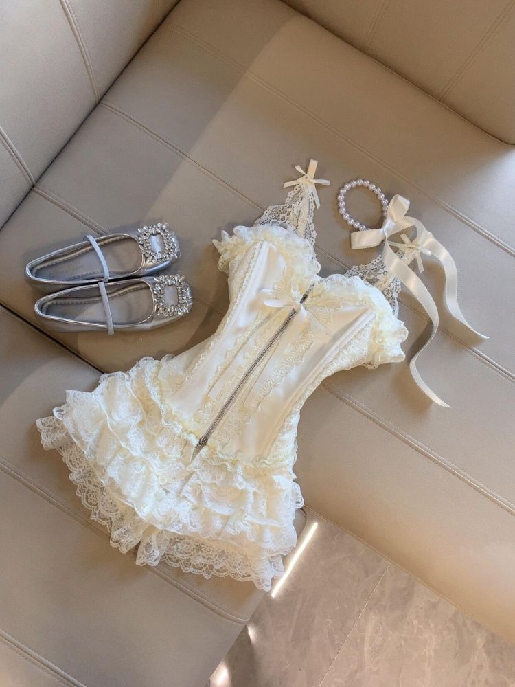 Schattig kant bustier top met  - Lace Trim Cami recensie en prijs
