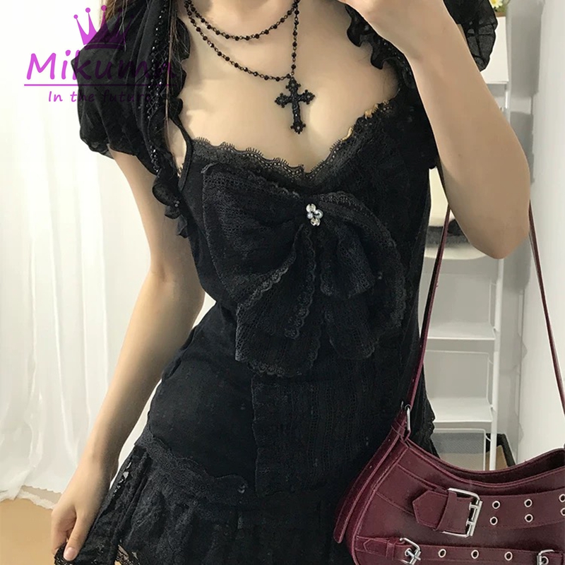 Mikumn Gothic Lolita Zwart Kan - Lace Trim Cami recensie en prijs