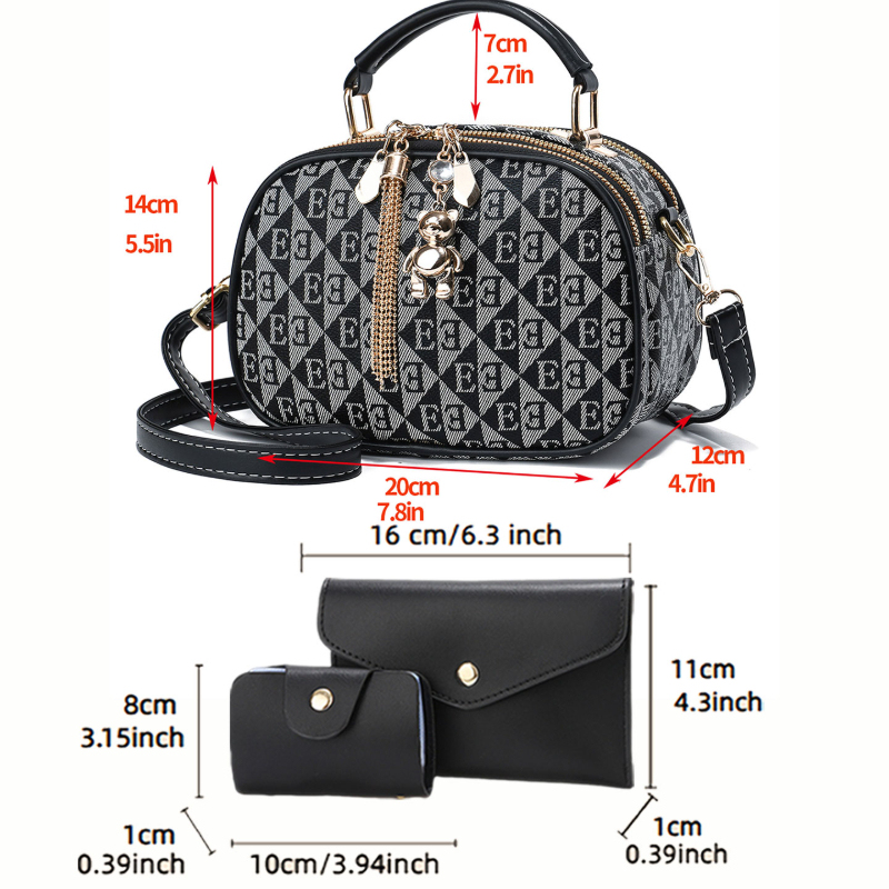 3-delige mini-tassen met lette - Crossbody Bag Women recensie en prijs