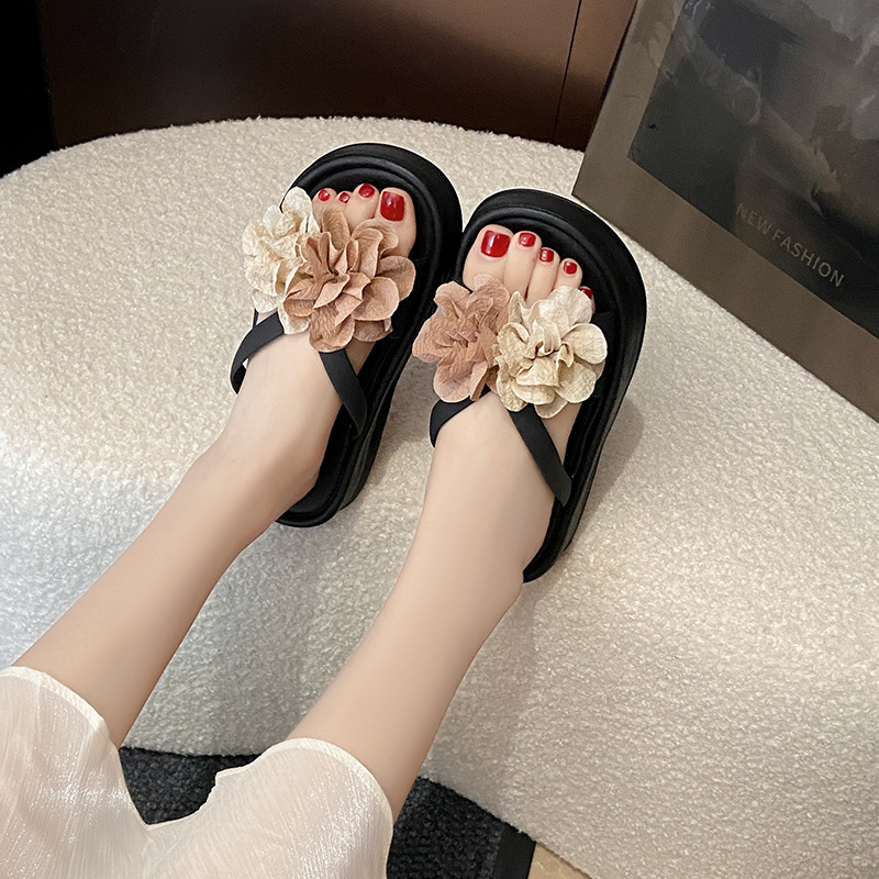 Tweekleurige bloemenplatformsa - Women'S Fashion Korea recensie en prijs
