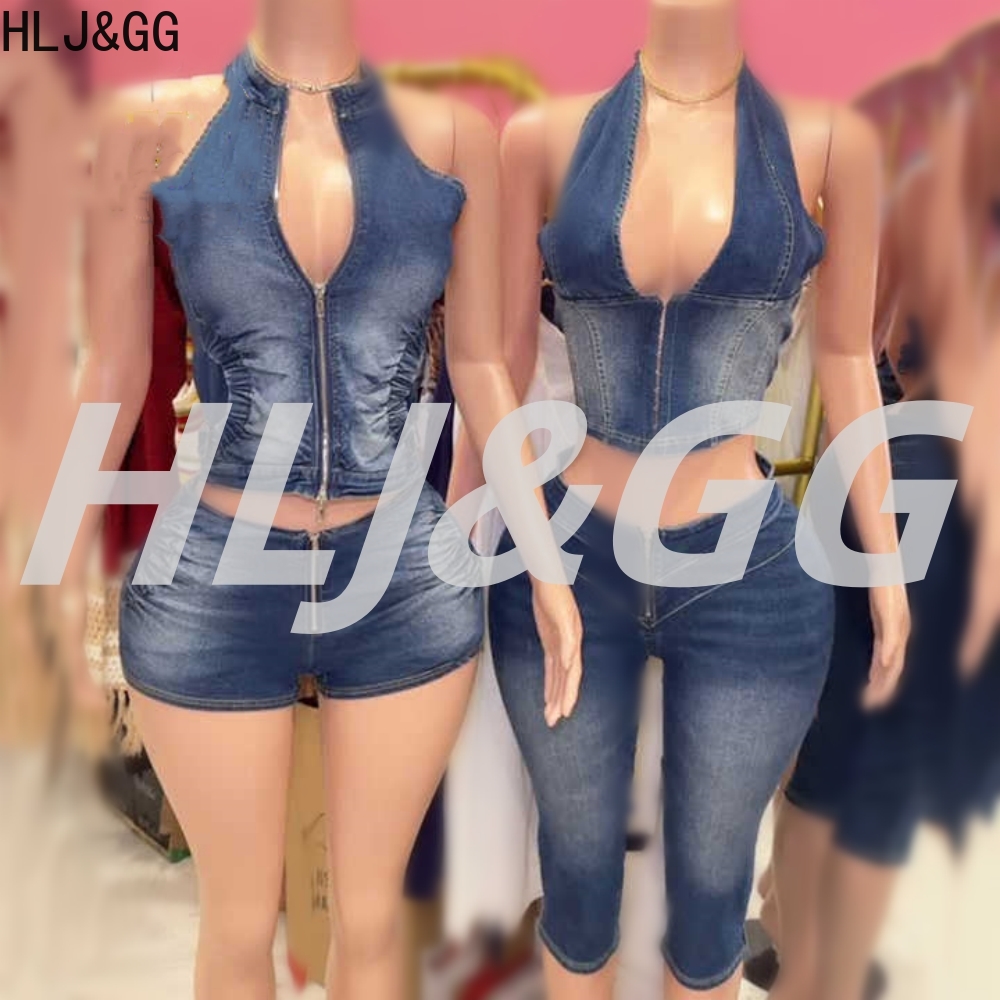 HLJ&GG Blauw Mode Denim Halter - Women Fashion Jeans Top recensie en prijs