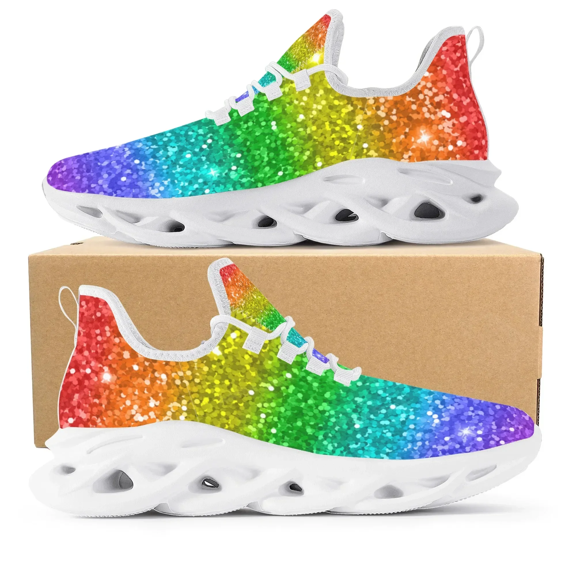 Kleurrijk regenboogontwerp Mod - Women'S Fashion Running Shoes recensie en prijs