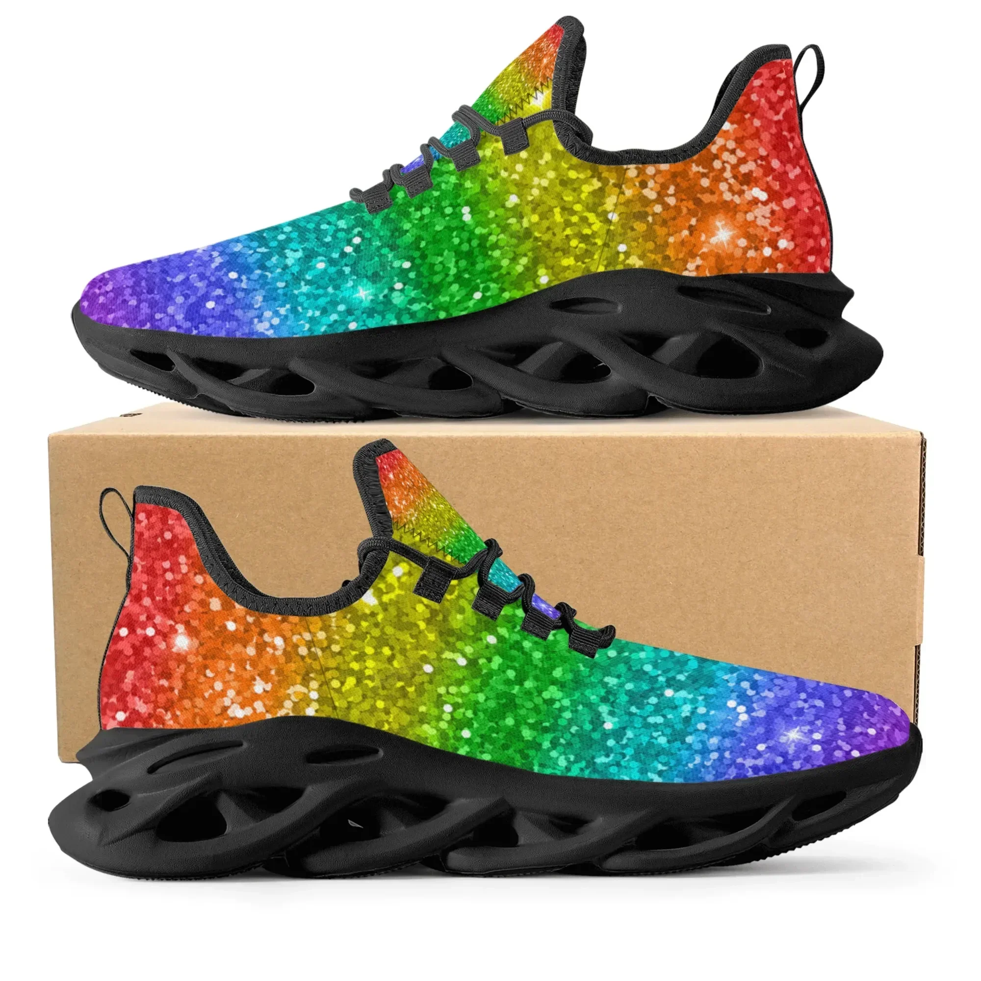Kleurrijk regenboogontwerp Mod - Women'S Fashion Running Shoes recensie en prijs
