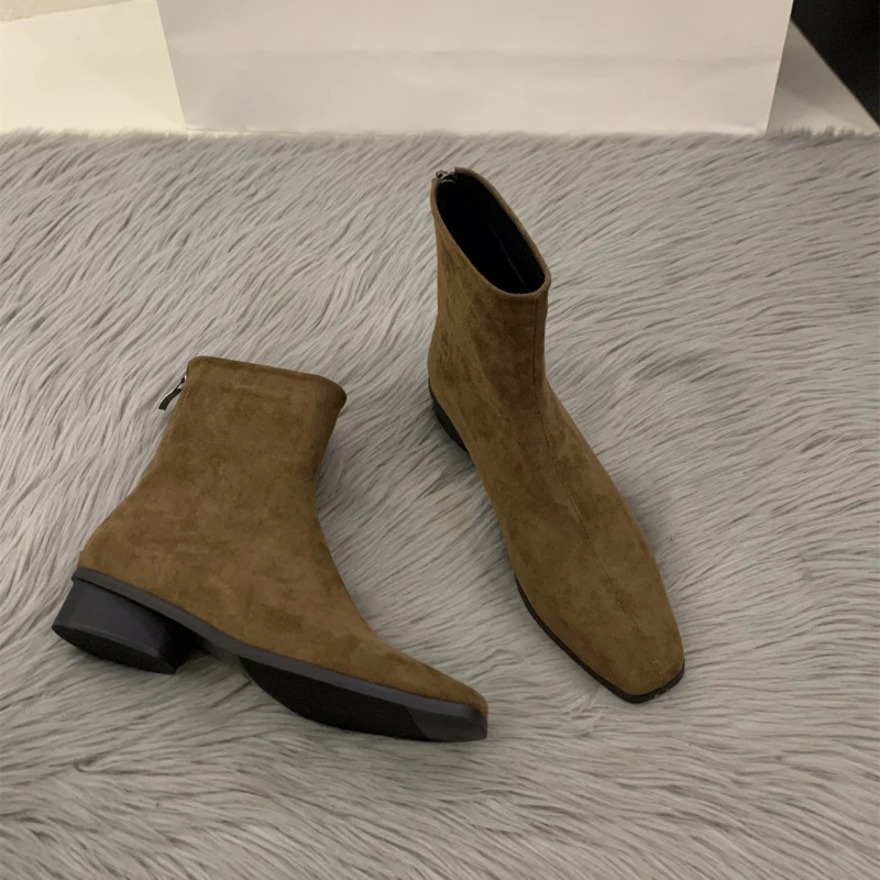 Perzikkleurige nude laars met  - Women'S Fashion Korea recensie en prijs