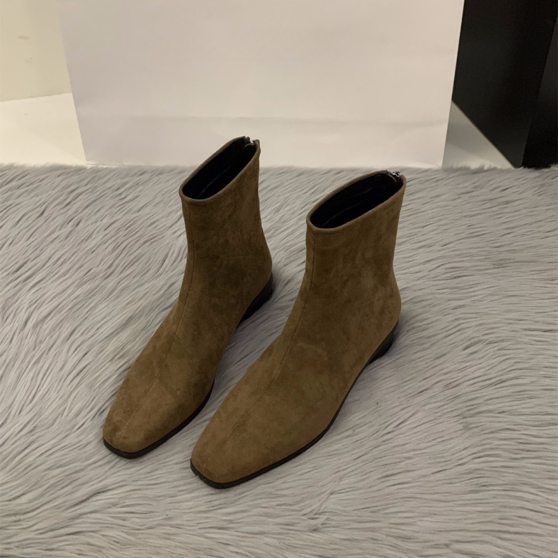 Perzikkleurige nude laars met  - Women'S Fashion Korea recensie en prijs