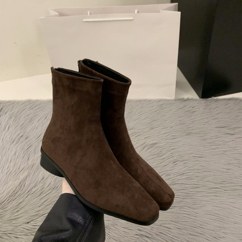 Perzikkleurige nude laars met  - Women'S Fashion Korea recensie en prijs