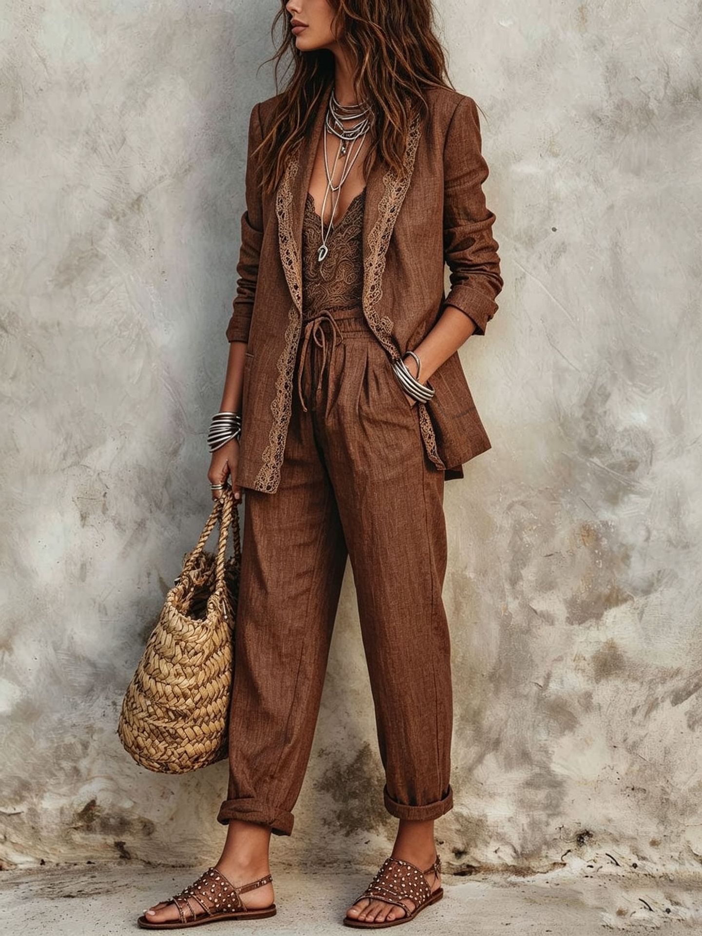Casual blazer tweedelig set da - Women'S Fashion Suit recensie en prijs