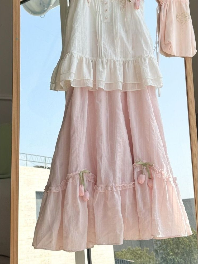 Zoete Kawaii Ruffle Trim Tulip - Lace Trim Cami recensie en prijs