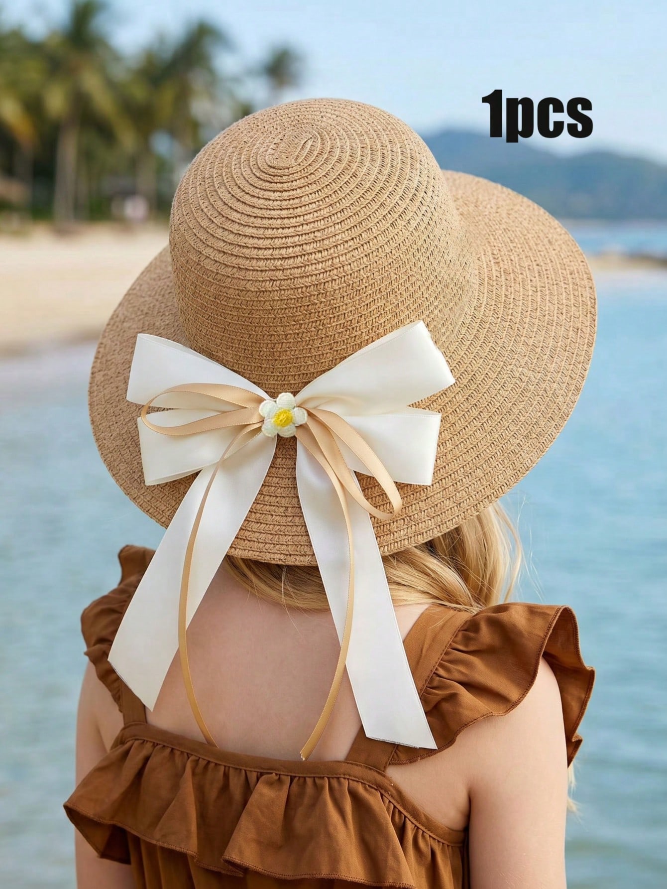1Pc 3-8Y Meisjes Koffie Boog S - Straw Hat Summer recensie en prijs