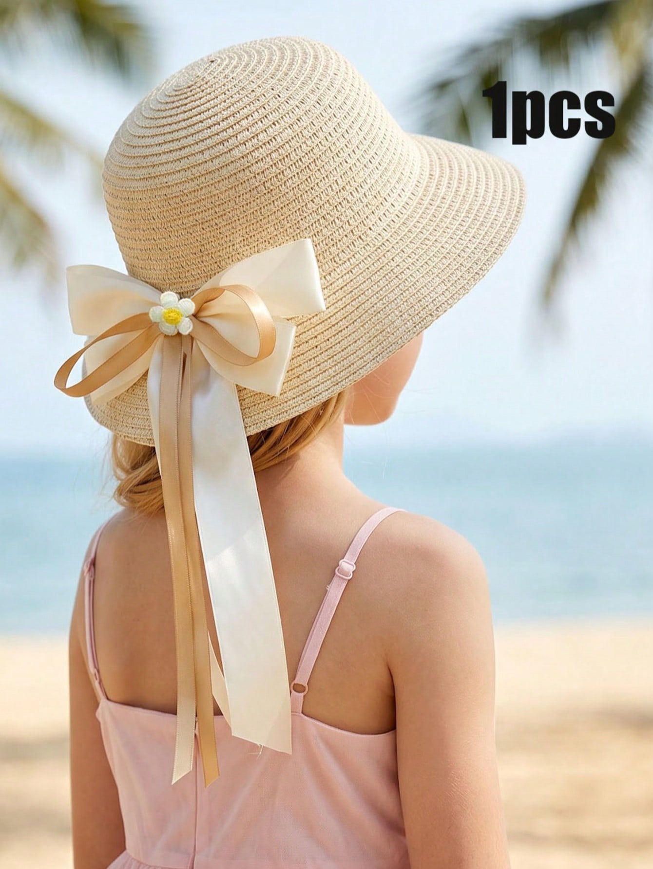 1Pc 3-8Y Meisjes Koffie Boog S - Straw Hat Summer recensie en prijs