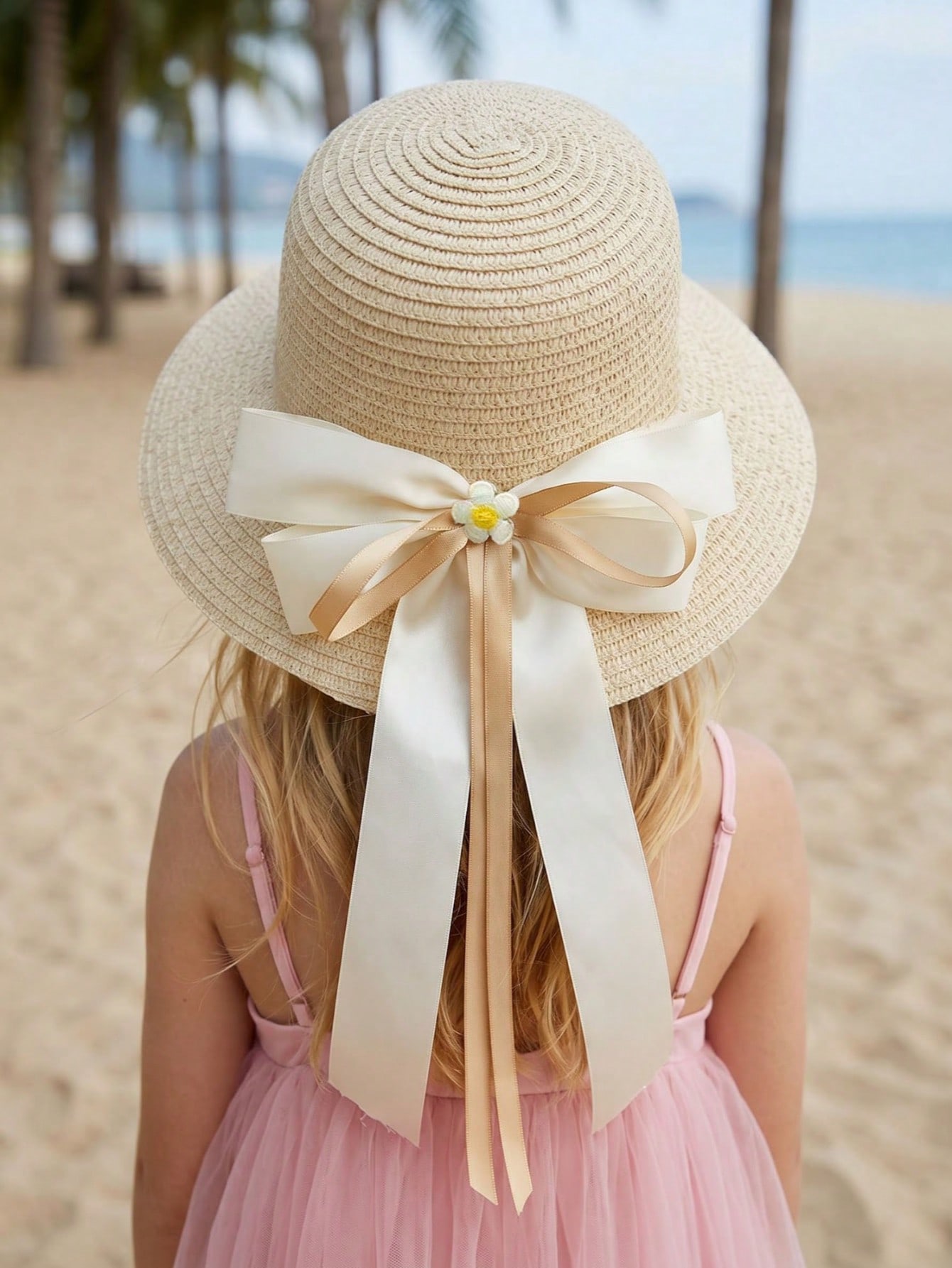 1Pc 3-8Y Meisjes Koffie Boog S - Straw Hat Summer recensie en prijs