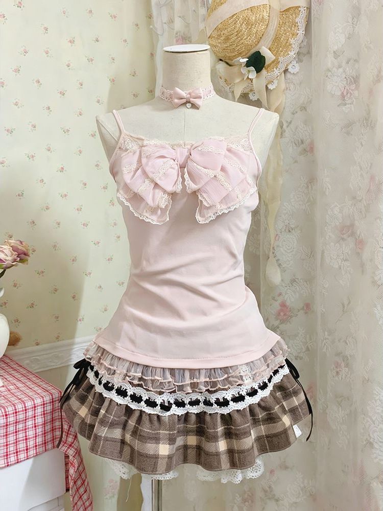 Japanse zoete driedelige set v - Lace Trim Cami recensie en prijs